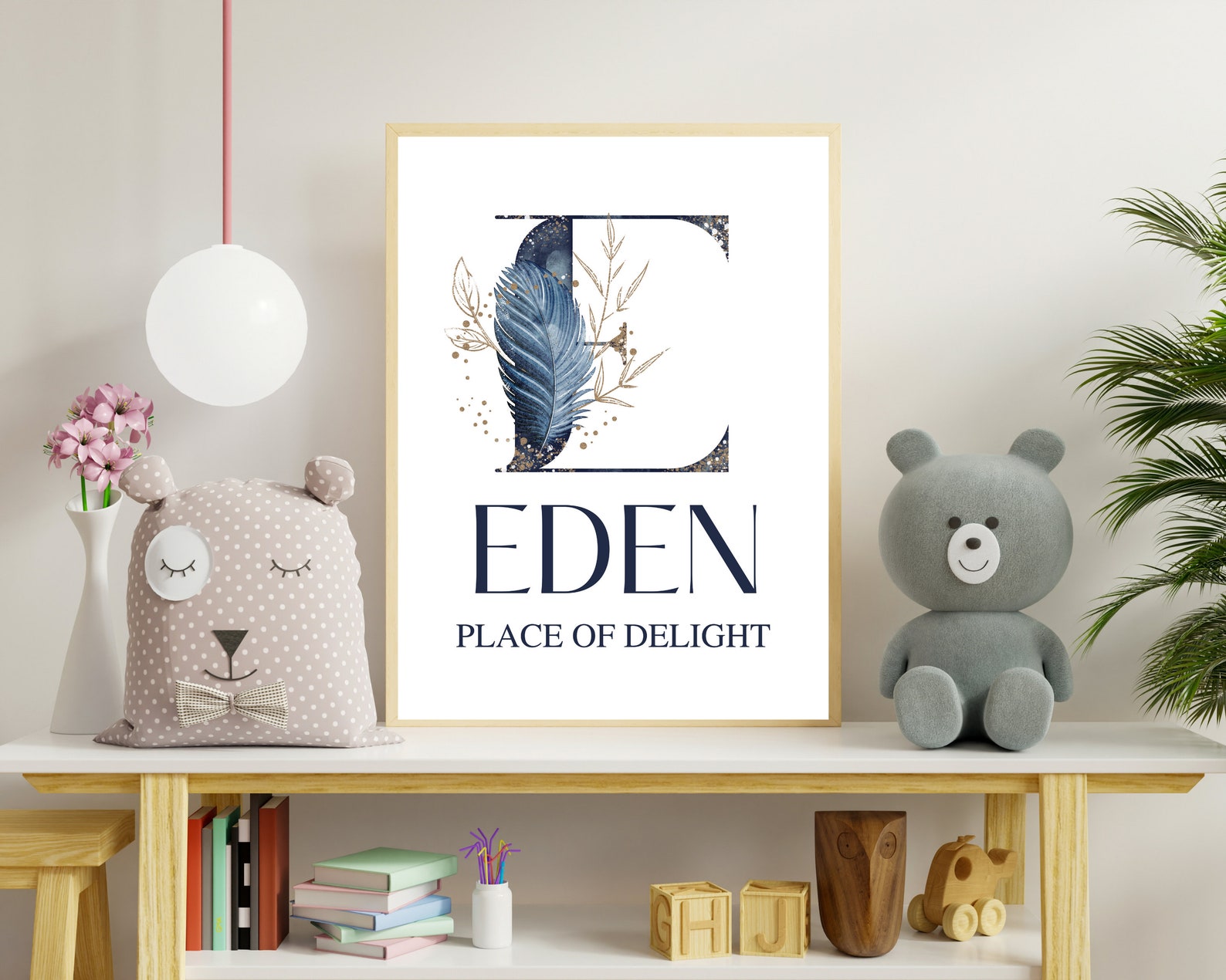 CUSTOMIZABLE Eden Baby Name Meaning Wall Art Printable Girls Etsy
