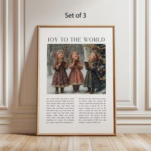 Vintage Christmas Carol Print: Joy to the World Hymn (Digital Download)