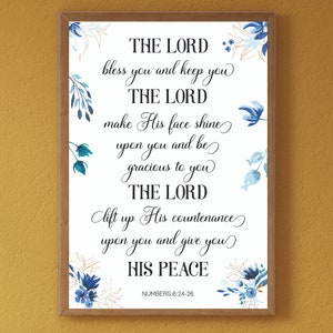 The LORD Bless Numbers 6 Printable Wall Art, The Aaronic Blessing Wall Art Printable, Numbers 6:24-26 Scripture Print image 7