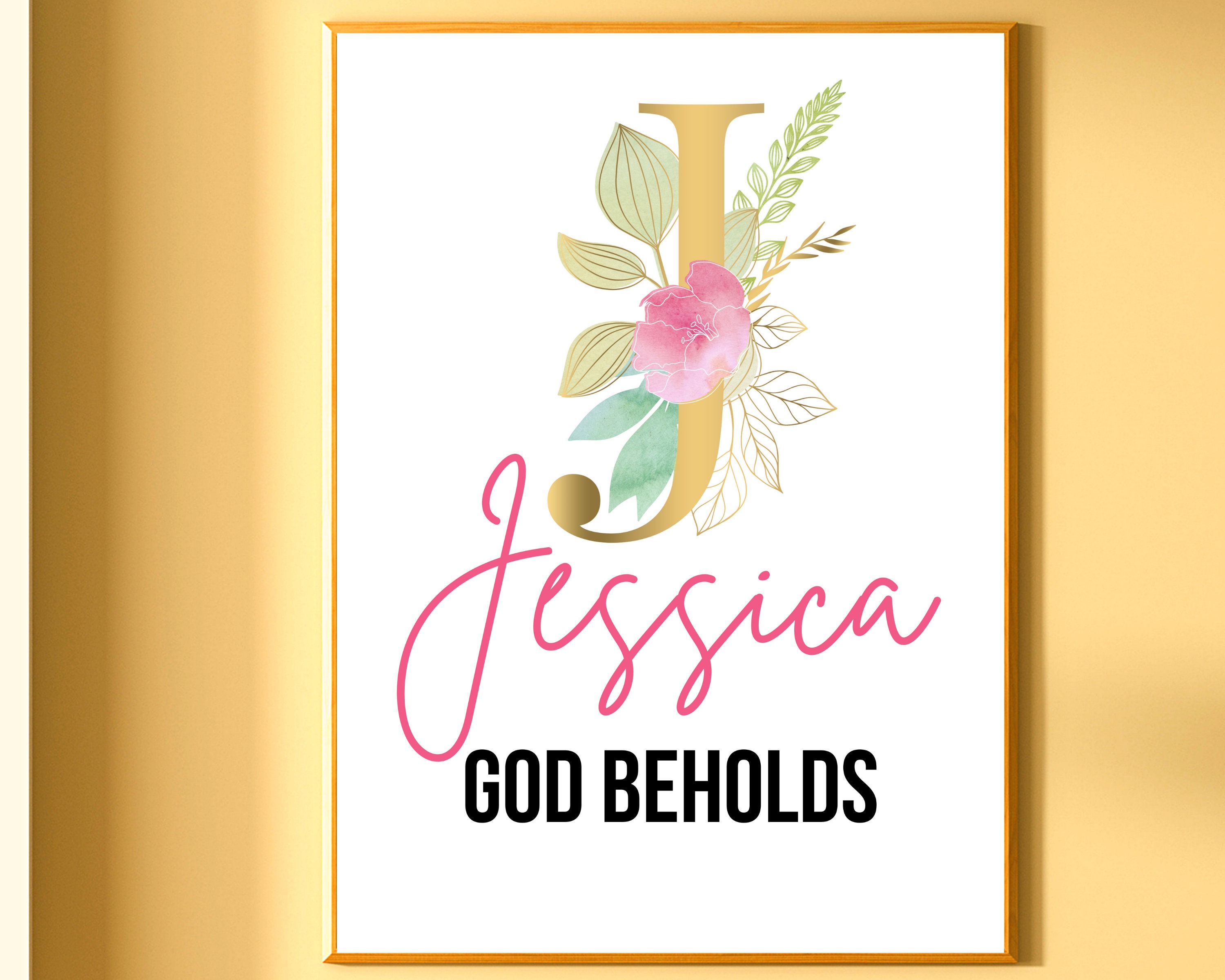 Baby Name Meaning Print Jessica Name Meaning Art Print Etsy