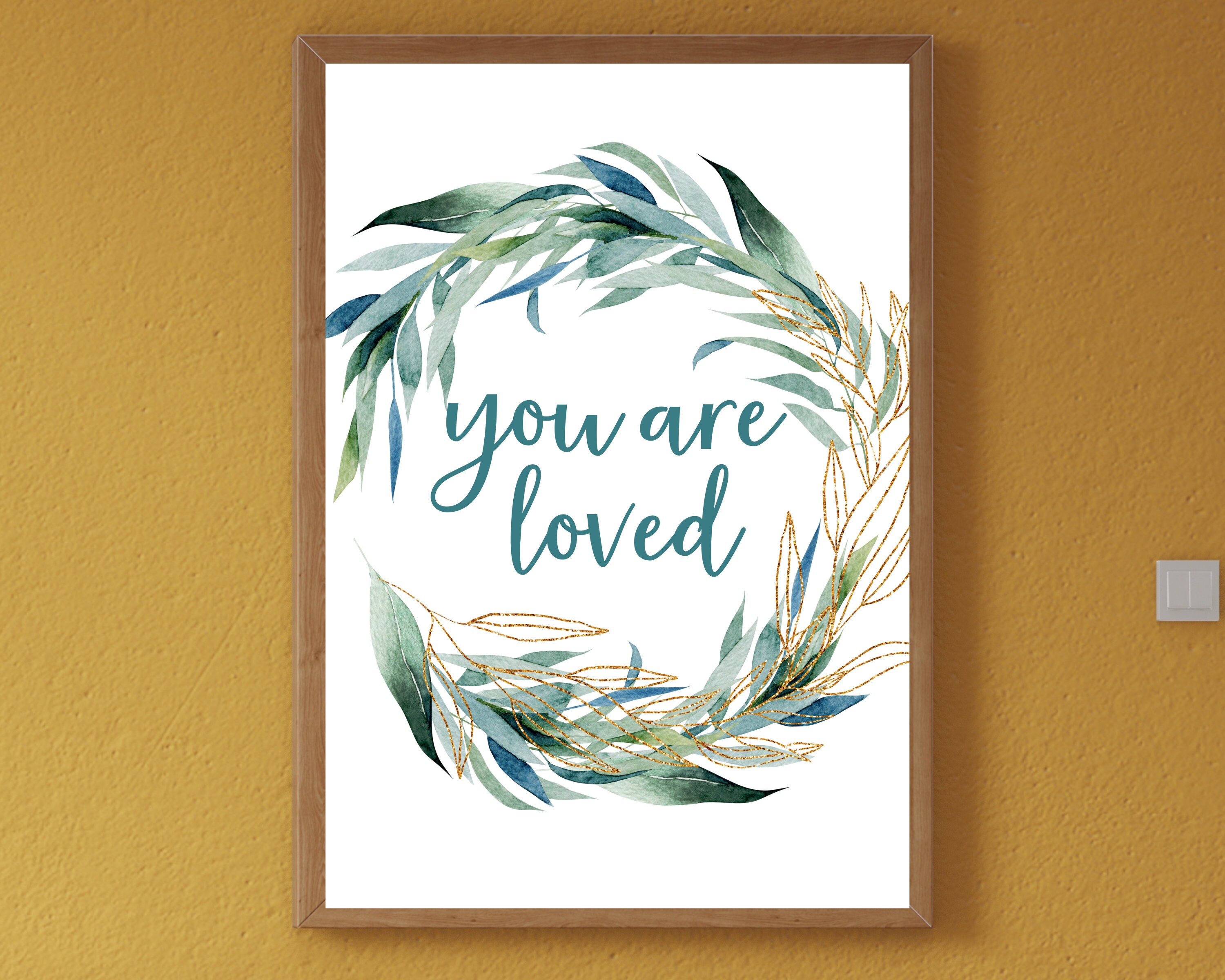You are loved Wall Art Printable Modern Home Décor Love Wall Etsy