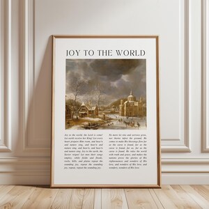 Joy to the World Printable Wall Art, Carol Lyrics, 18x24 2:3