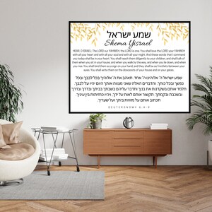 Shema Israel Wall Art Printable With Hebrew and English, Shema Poster ...