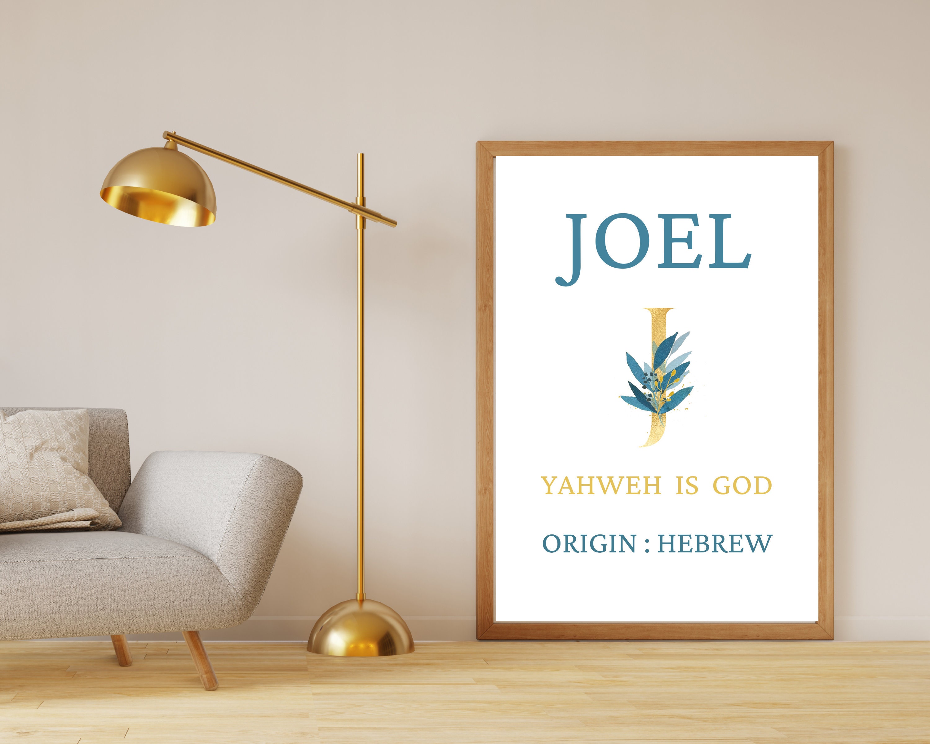 Joel Name Meaning Print Boys Dedication Gift Nursery Wall | Etsy