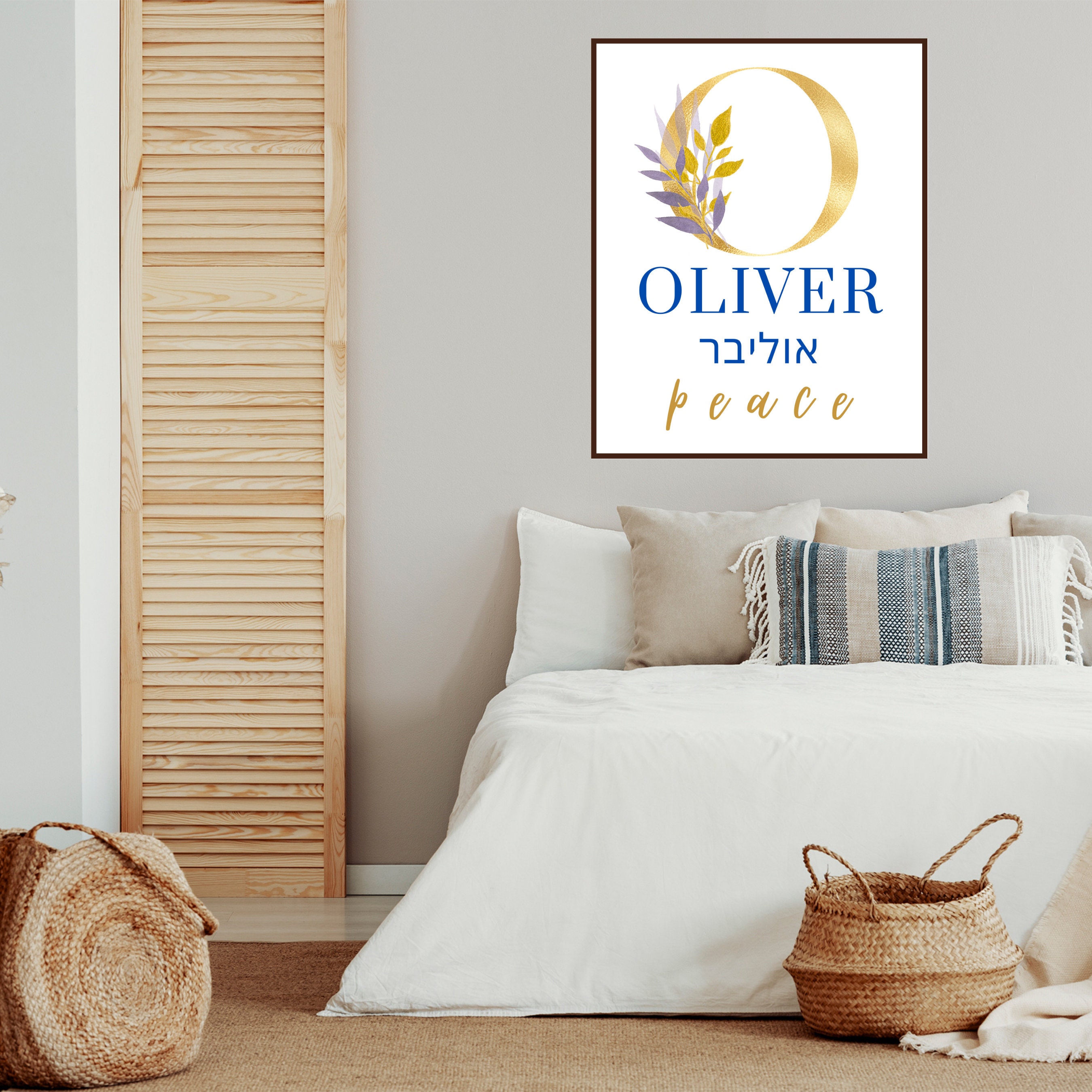 Baby Name Meaning Print Oliver Name Meaning Nursery Room Etsy