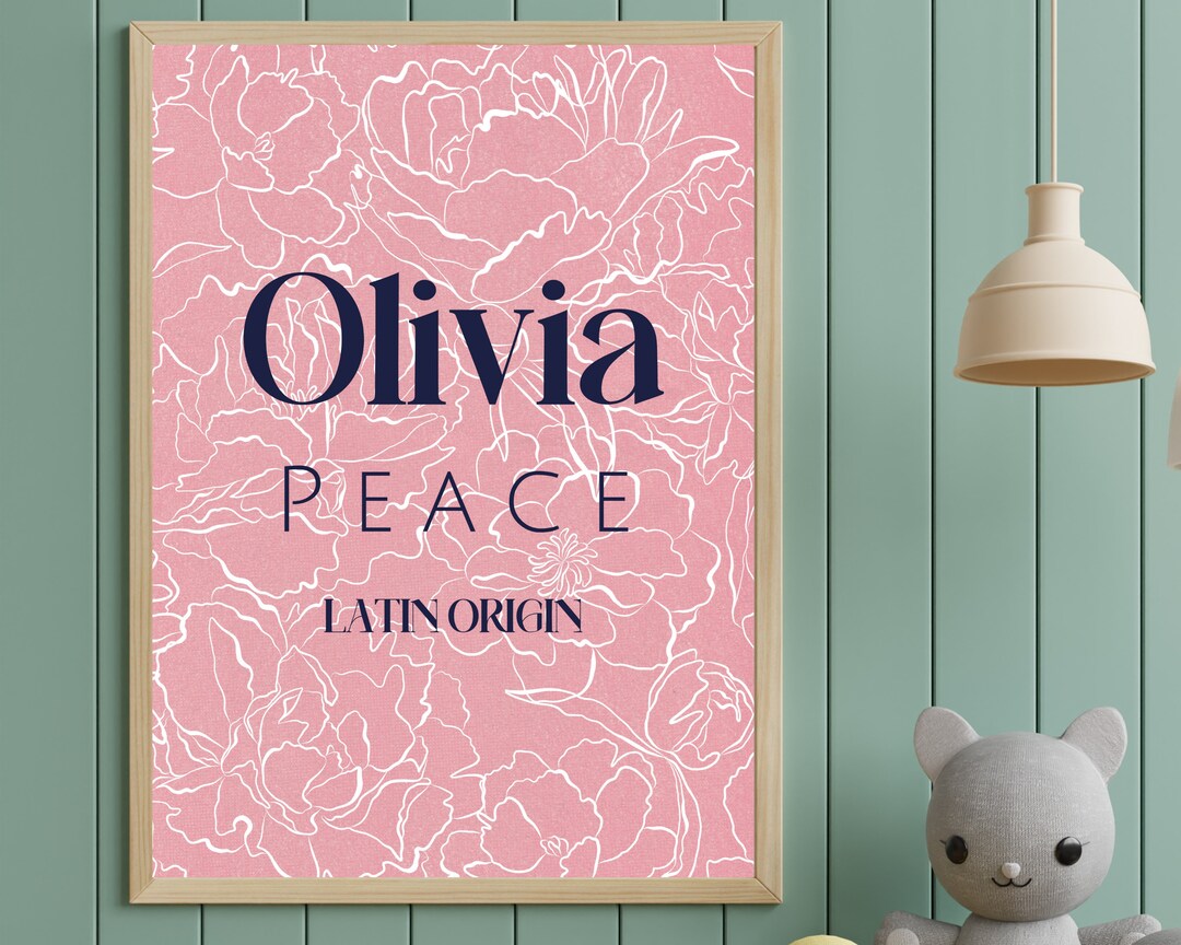 Custom Name Print With Meaning for Girls Nursery Personalized Etsy