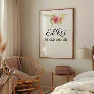 El Roi Floral Scripture Print: Christian Nursery Decor (Digital Download)