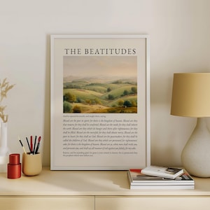 The Beatitudes Wall Art: Sermon on the Mount, Christian Scripture (Digital Download)