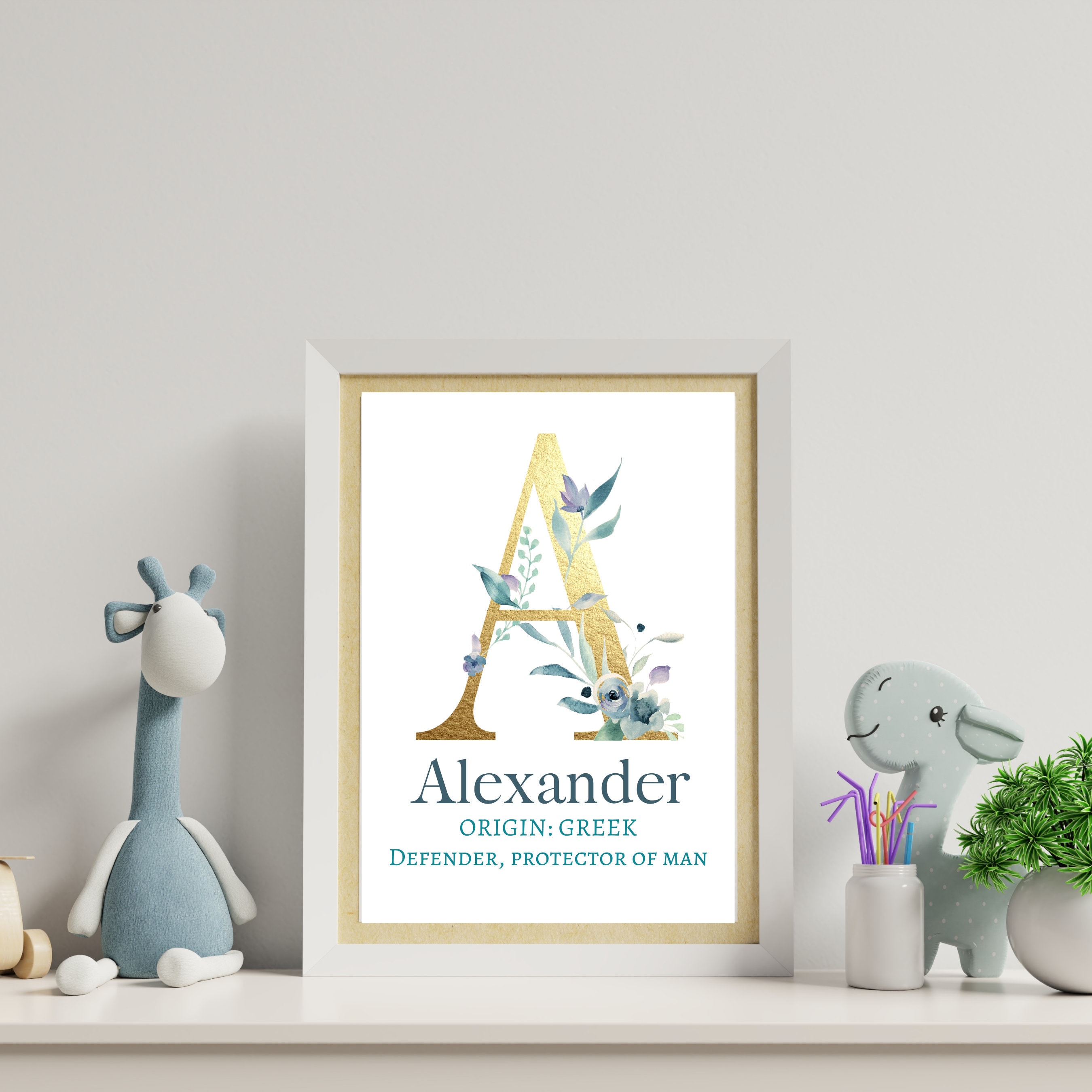 Alexander Name Meaning Wall Art Printable Baby Name Print Etsy