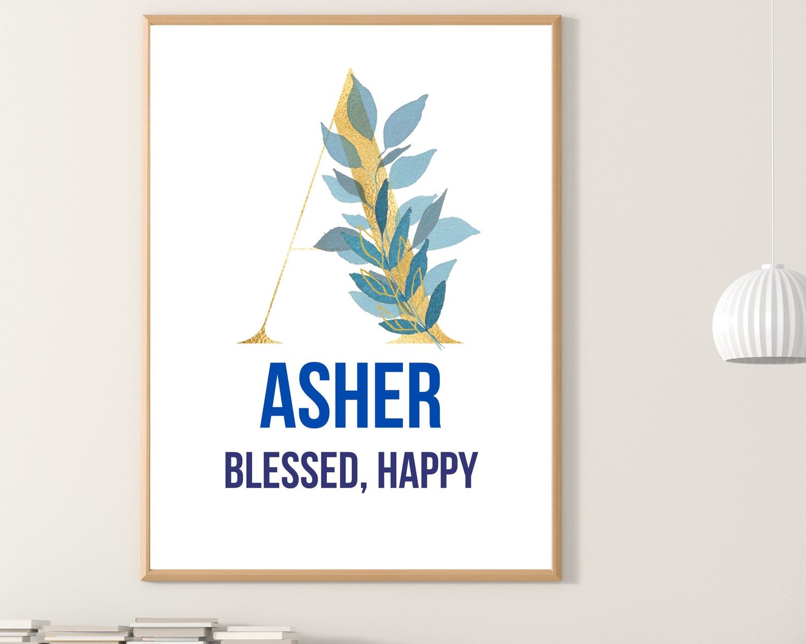 Asher Name Meaning Wall Art Printable Baby Dedication Gift Etsy