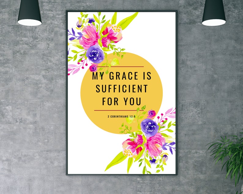 My Grace is Sufficient for You Bible Quote Print 2 Etsy