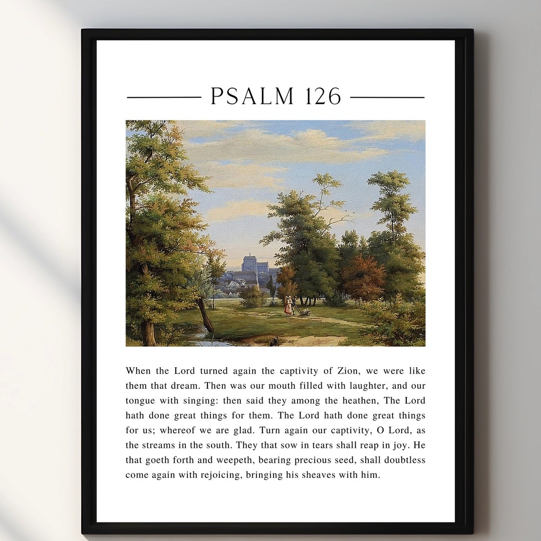 Psalm 126 A Song Of Ascents Scripture Poster Vintage Bible Verse Art