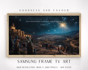 Christmas Nativity Samsung Frame TV Art: Luke 2 Scripture (Digital Download)