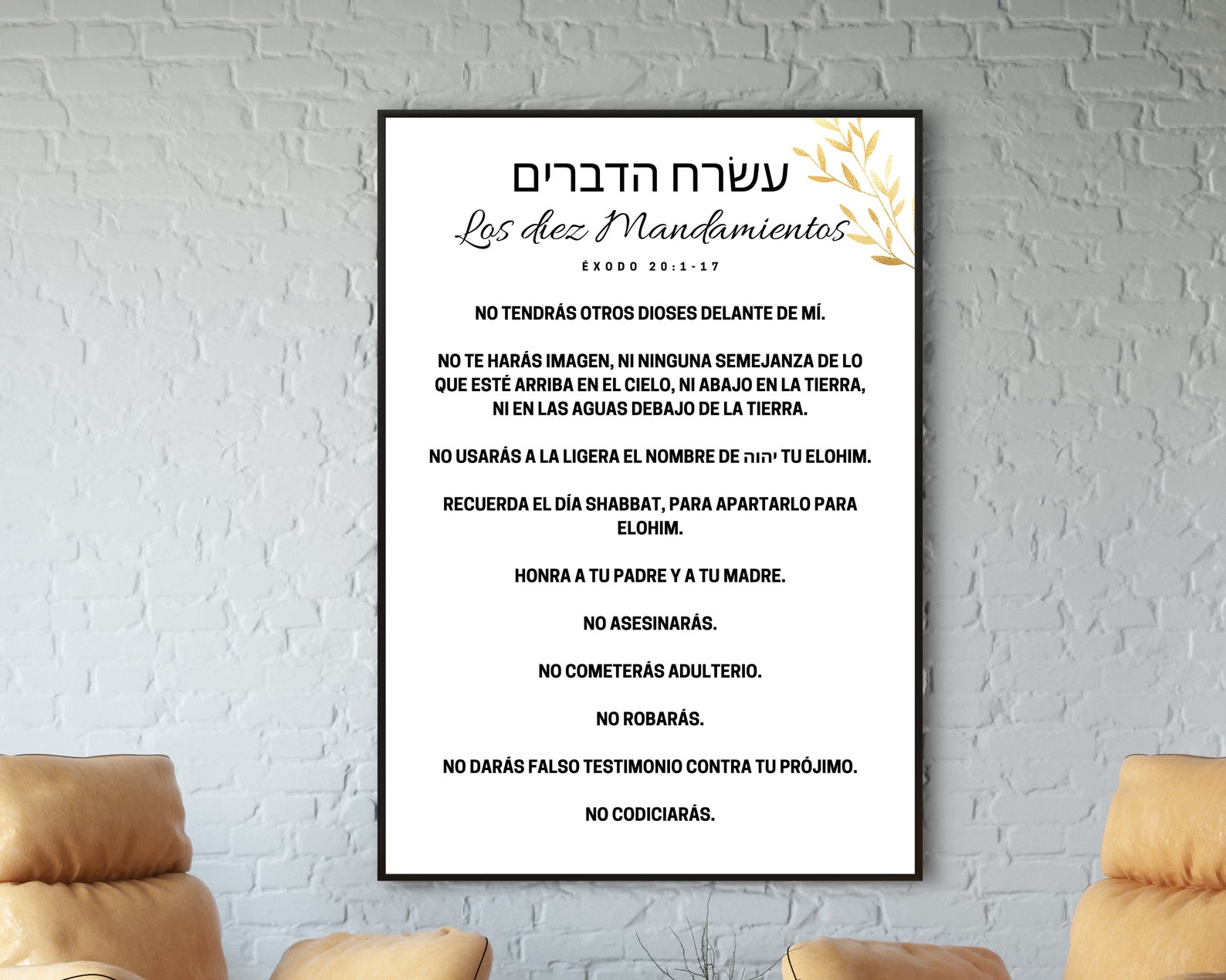 The Ten Commandment in Spanish Wall Art Printable Exodus - Etsy