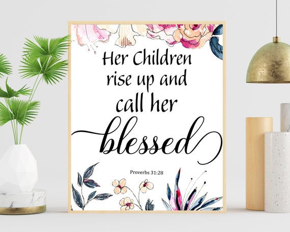 Proverbs 31:28 Scripture Printable Christian Gifts for | Etsy