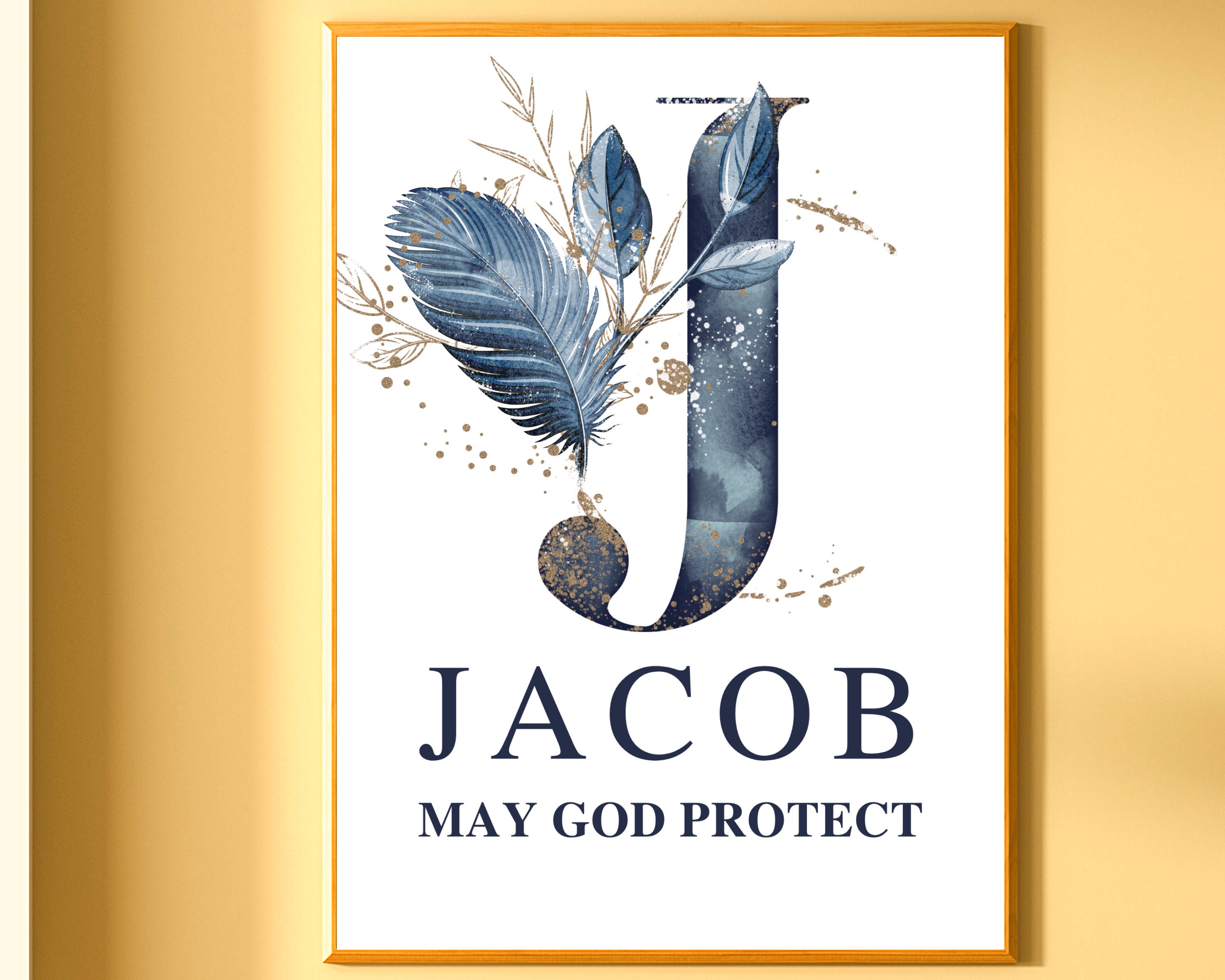 Jacob Name Meaning Wall Art Printable Boys Room Wall Decor Etsy