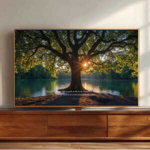 Jeremiah 17:7-8 Tree Frame TV Art, Scripture Verse Download