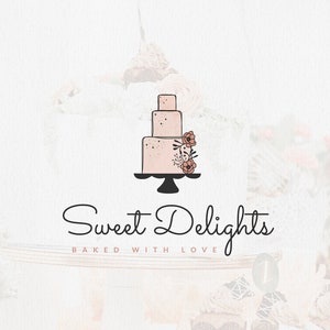 Cake Logo, Bakery Logo Design, Cupcake Logo Baking Logo, Dessert Logo, Minimalist Logo, Modern Logo