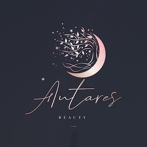 Magic Tree Logo, Spiritual Logo, Stars Logo, Moon Logo, Spiritual Logo, Stardust Logo, Beauty Logo, Makeup logo, Boutique Logo design