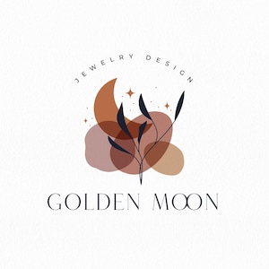 Moon Logo Design, Organic Beauty Logo, Abstract Logo, Wellness logo, Boutique Logo design