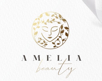 Woman Beauty Logo, Goddess logo, Athena, Spiritual Logo, Face Beauty Logo,Mother Nature Logo, Premade logo, Photography Logo, Face Logo