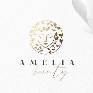 Woman Beauty Logo, Goddess logo, Athena, Spiritual Logo, Face Beauty Logo,Mother Nature Logo, Premade logo, Photography Logo, Face Logo