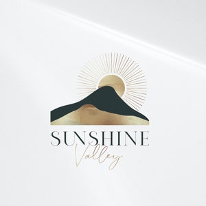 Valley Logo, Sunrise Logo, Mountains Logo, Mountain logo, Nature logo, Landscape logo, Scenic logo | Premade Logo Design and Brand Identity