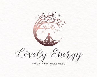 Yoga Logo, Meditation logo, Life Coach Logo, Tree Logo, Wellness Logo, Therapy Logo, Boho Logo, Holistic logo | Premade Logo Design