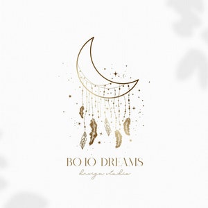 Logo Dream Catcher, Logo Moon, Logo Life Coach, Logo di consulenza, Logo spirituale, Boho Moon Logo Design, Logo Moon and Stars, Magic Tree Logo