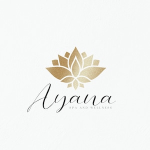 Lotus Logo, Yoga Logo, Wellness Logo, Mandala Logo Design, Bohemian Logo, Flower Logo, Boho Logo, Gold Logo, Rose Gold Logo, Beauty Logo