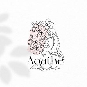 Woman Logo, Flower Girl Logo, Florist Logo, Spa & Wellness, Line Art Woman, Boutique Logo, Beauty Salon Logo, Makeup logo, Feminine Logo
