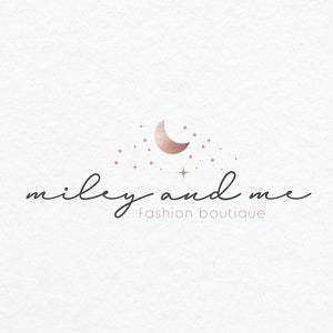 Baby Logo, Boutique Logo, Baby Moon logo, Events Logo, Moon and Stars Logo, Birthday Logo,  Photography Logo, Gold Logo
