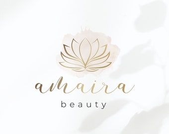 Lotus Logo, Yoga Logo, Mandala Logo Design, Boho Logo, Wellness Logo, Blumen Logo, Boho Logo, Gold Logo, Rose Gold Logo, Beauty Logo