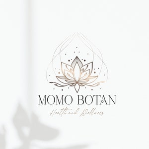Lotus Logo, Yoga Logo, Mandala Logo Design, Bohemian Logo, Wellness Logo, Flower Logo, Boho Logo, Gold Logo, Beauty Logo