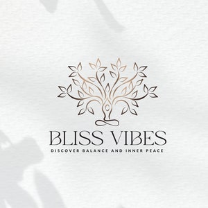 Yoga Tree Logo, Meditation logo, Zen Logo Life Coach Logo, Tree Logo, Wellness Logo,  Boho Logo, Holistic logo | Premade Logo Design