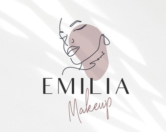 Woman Logo, Goddess logo, Line Art Woman Logo, Beauty Face Logo, Makeup Face logo, Premade  Logo Design, Fashion Logo, Feminine Line Logo