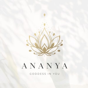 Logo Lotus, Logo Yoga, Création de Logo Mandala, Logo Boho, Logo bien-être, Logo fleur, Logo Boho, Logo or, Logo or rose, Logo beauté