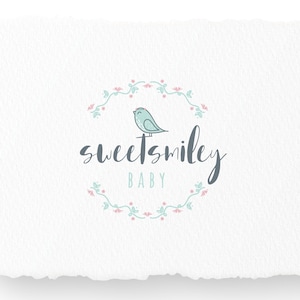 Logotipo de bebé, logotipo de eventos, logotipo de cumpleaños, logotipo de boda, logotipo de fotografía, logotipo de boutique, logotipo de oro rosa, femenino, logotipo de acuarela