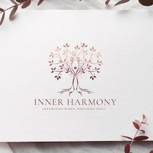 Logotipo de árbol de yoga, logotipo de terapia, logotipo de meditación, logotipo de Life Coach, logotipo de árbol, logotipo de bienestar, logotipo de Boho, logotipo holístico / diseño de logotipo prefabricado