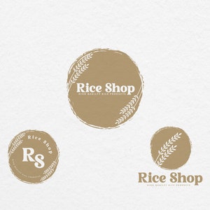 Logo For Rice Shop Rice Logo, Bakery Logo, Wheat Logo, Organic Logo, Bakehouse Logo, Grain ...