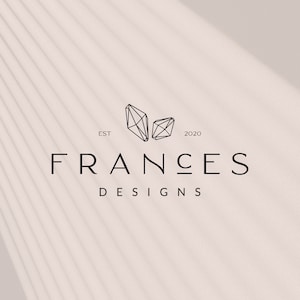 Crystal Logo, Diamond Logo, Gem Logo, Jewelry Logo, Boho, Mystic Logo, Hand Drawn