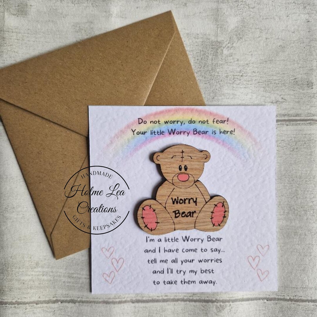 Worry Bear Keepsake Gift Card Etsy UK