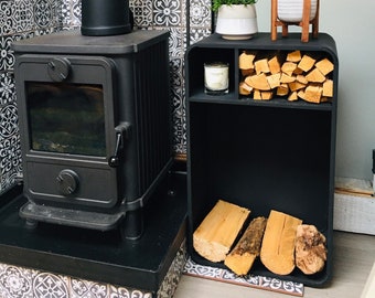 Log Holder-Log Store-Freestanding-Kindling Store-Fireside Furniture-Log basket-Firewood Store-Storage-Bespoke Store-Heavy