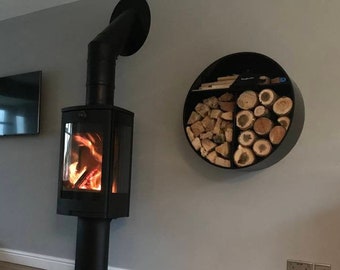Log store-Large Log Holder-Wall mounted-Farmhouse-Kindling Store-Fireside Furniture-Log basket-Firewood Store-Storage-Heavy Duty