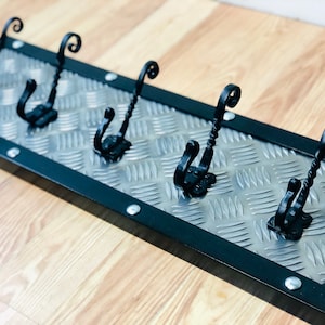 Coat Hooks-Chequer plate-Coat Hooks-Industrial Modern-Hallway-Bedroom Hooks-Hooks-Bespoke Coat Hooks-Coat Store- Coat Pegs-New York Loft