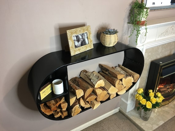 Log Holder log Store wall Mounted kindling Store fireside Furniture log Basket firewood Store storage media Wall heavy oval extra Large Etsy