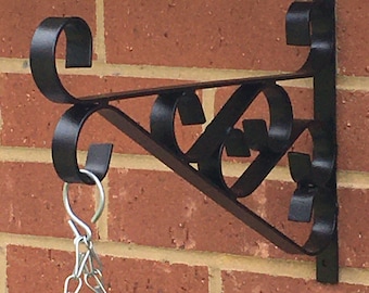 Hanging Basket Bracket-Hanging Flower Basket Bracket-Wall Bracket-Heavy Duty Bracket-Hook-Handmade UK-Hook Heavy Duty-Steel Hook-Black Hook