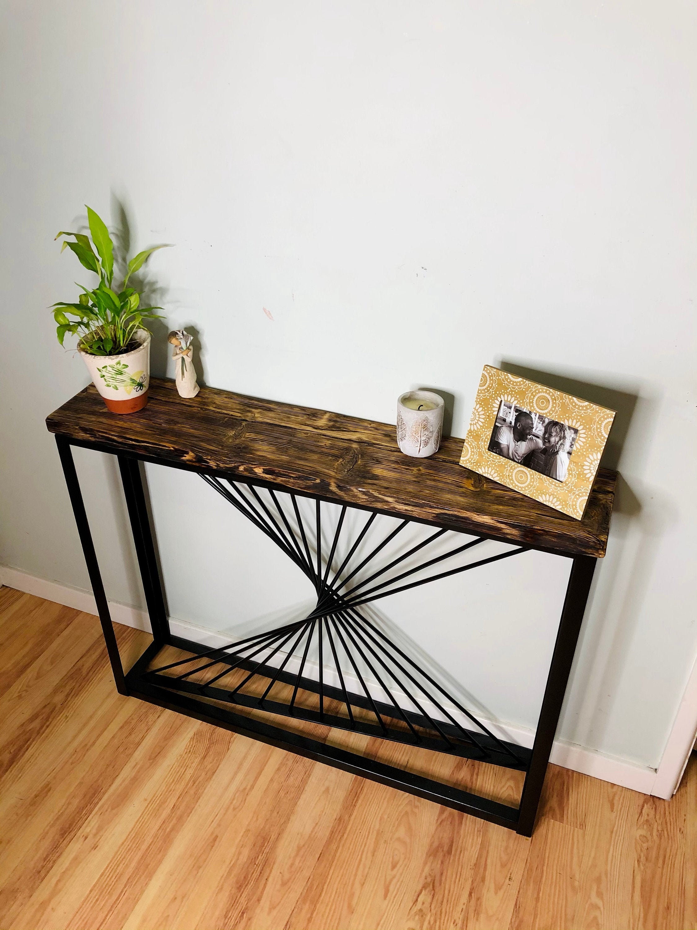 Table De Couloir-Table Console Ferme-Bois Récupération-Table D'entrée-Table Couloir Sur Mesure-Table En Bois Naturel-5E Anniversaire Mariage