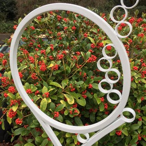 Arte de jardim em aço - Escultura para pátio - Suporte para clematis - Arte de jardim - Arte de jardim com aspecto enferrujado - Suporte para jardim - Escultura de jardim - Bolhas - Escultura -