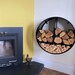 Log Store-Log Holder-Wall mounted-Handcrafted Log Holder-Kindling Store-Fireside Furniture-Log Basket-Firewood Store-Storage-Circular-Robust 